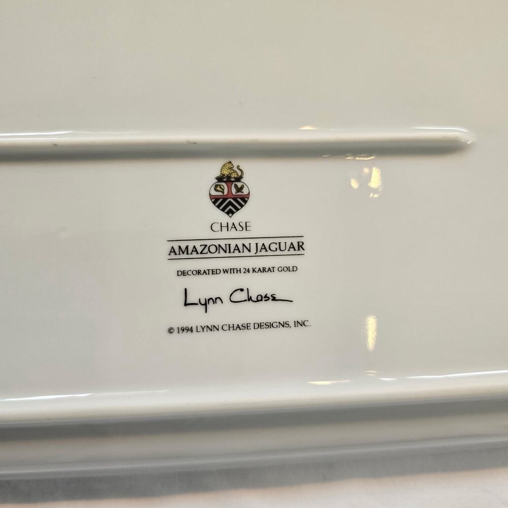 Lynn Chase Amazonian Jaguar Tray (1994) 24K Gold 13.5” Collectable Mobwife - Picture 5 of 5